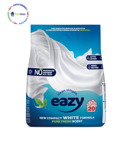 Eazy WHITE прах за бяло пране 20 пранета/ 1,4 кг.