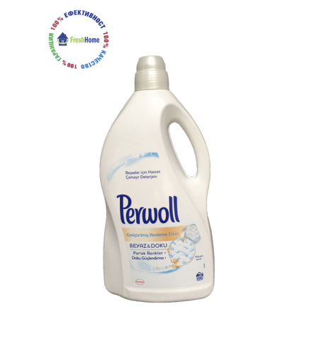 Perwoll течен перилен препарат за бяло пране 72 пранета/ 3.96 л.