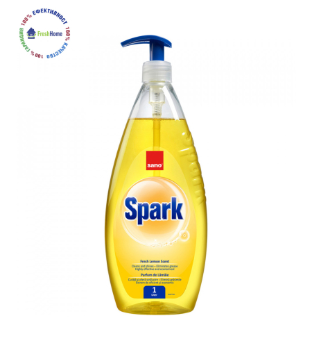 Sano Spark 1l. Веро за измиване на съдове с аромат на лимон