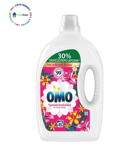 ОМО Течен перилен препарат Тропически цветя. 45 пранета/ 2925 мл.