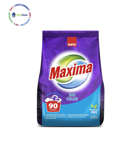 Sano Maxima Bio Color Концентриран прах за пране. 90 пранета/ 3.25 кг.