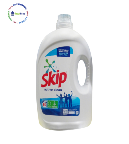 Skip Active Clean универсален течен перилен препарат, 85 пранета/3,825 л.