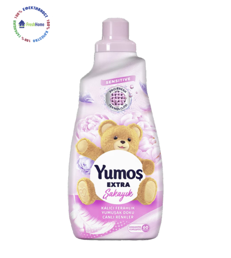 Yumos Extra Sensitive Sakayik концентриран омекотител с цветен аромат на божур 60пранета/ 1440 мл.