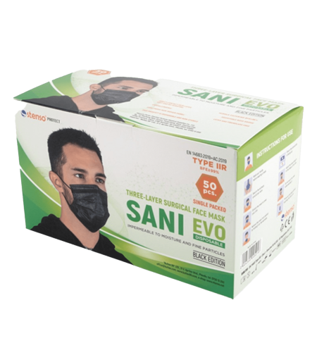 SANI EVO BLACK - TYPE IIR - 50 бр. Медицинска маска