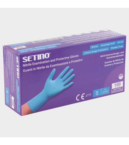 SETINO NITRILE BLUE - 29 см. Еднократни ръкавици от нитрил