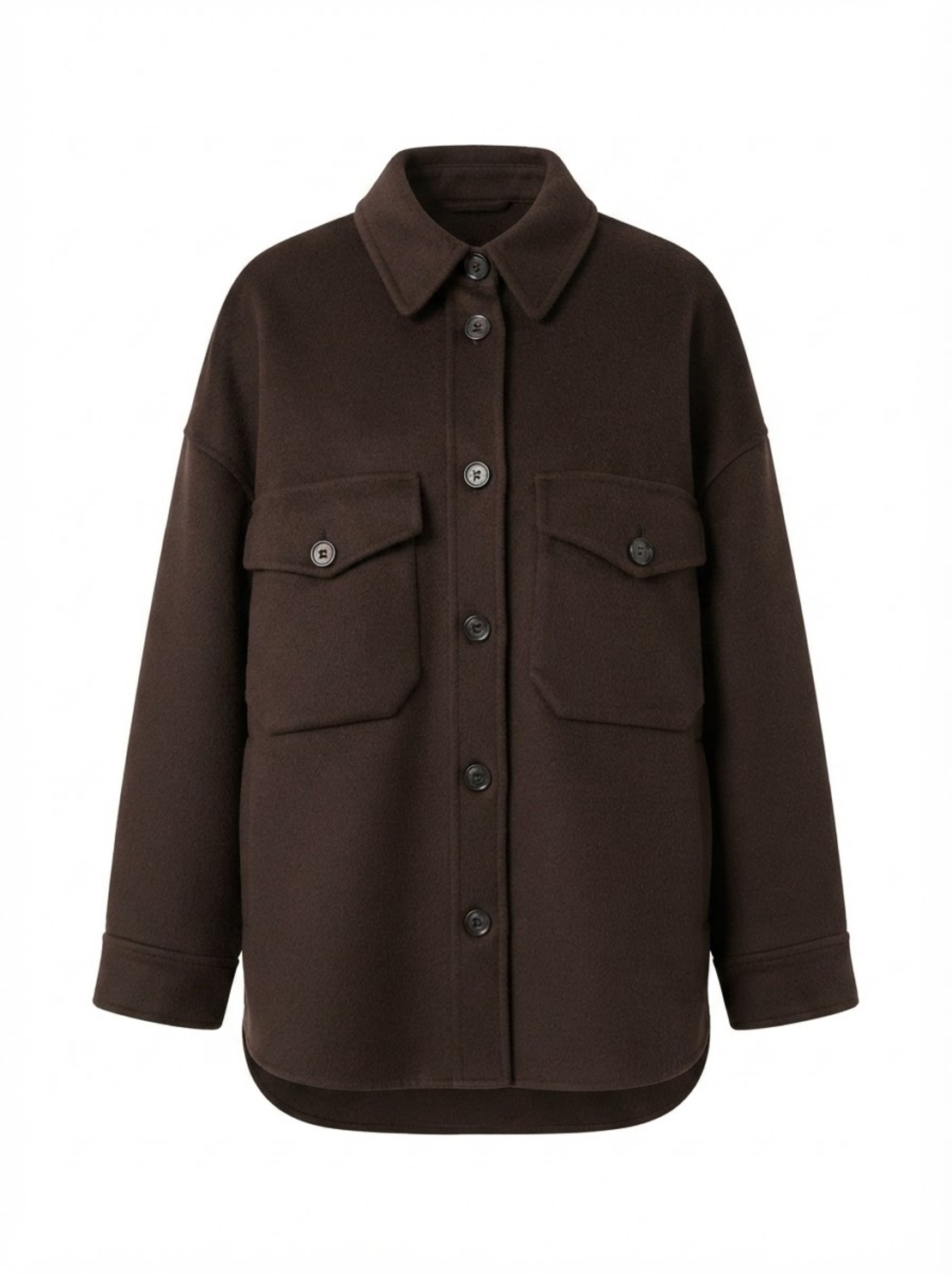 WOOL BLEND OVERSHIRT IN CHOCOLATE BROWN