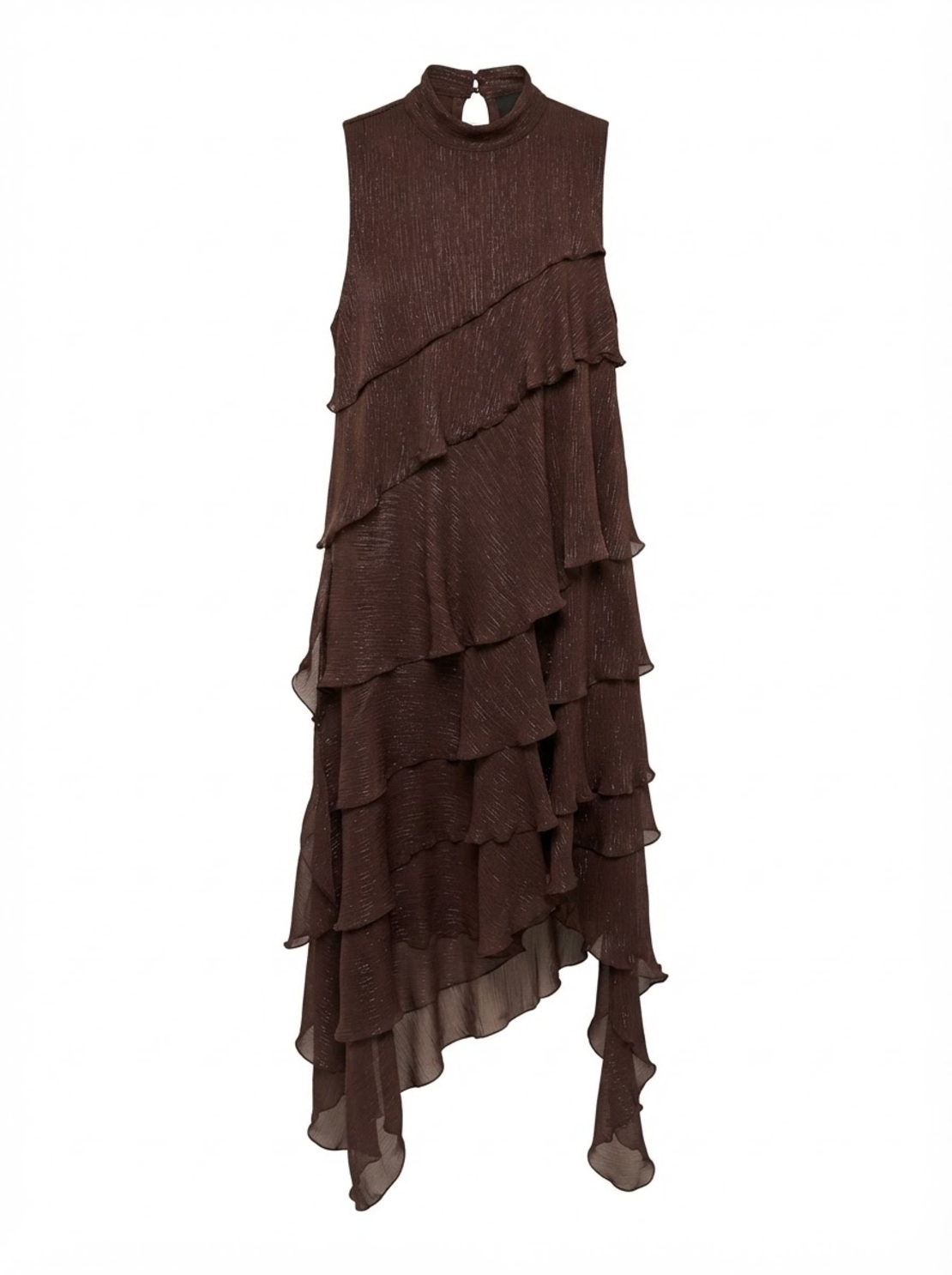 SIENNA RUFFLE MAXI DRESS IN CHOCOLATE BROWN