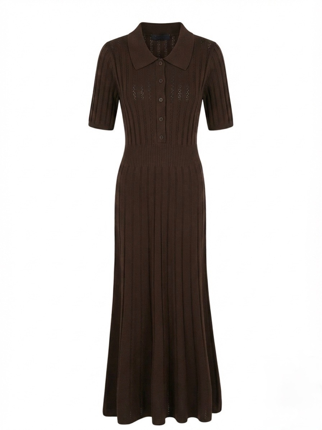 KNIT MIDI DRESS IN BROWN