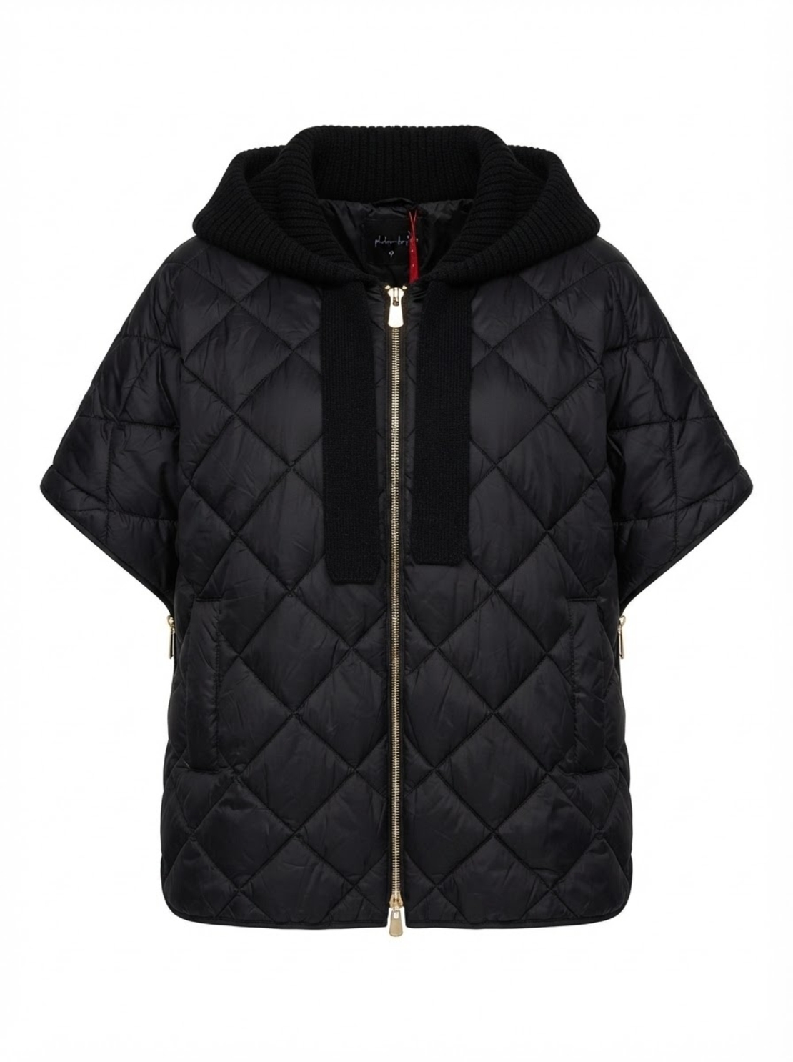 QUILTED HOODED VEST IN BLACK