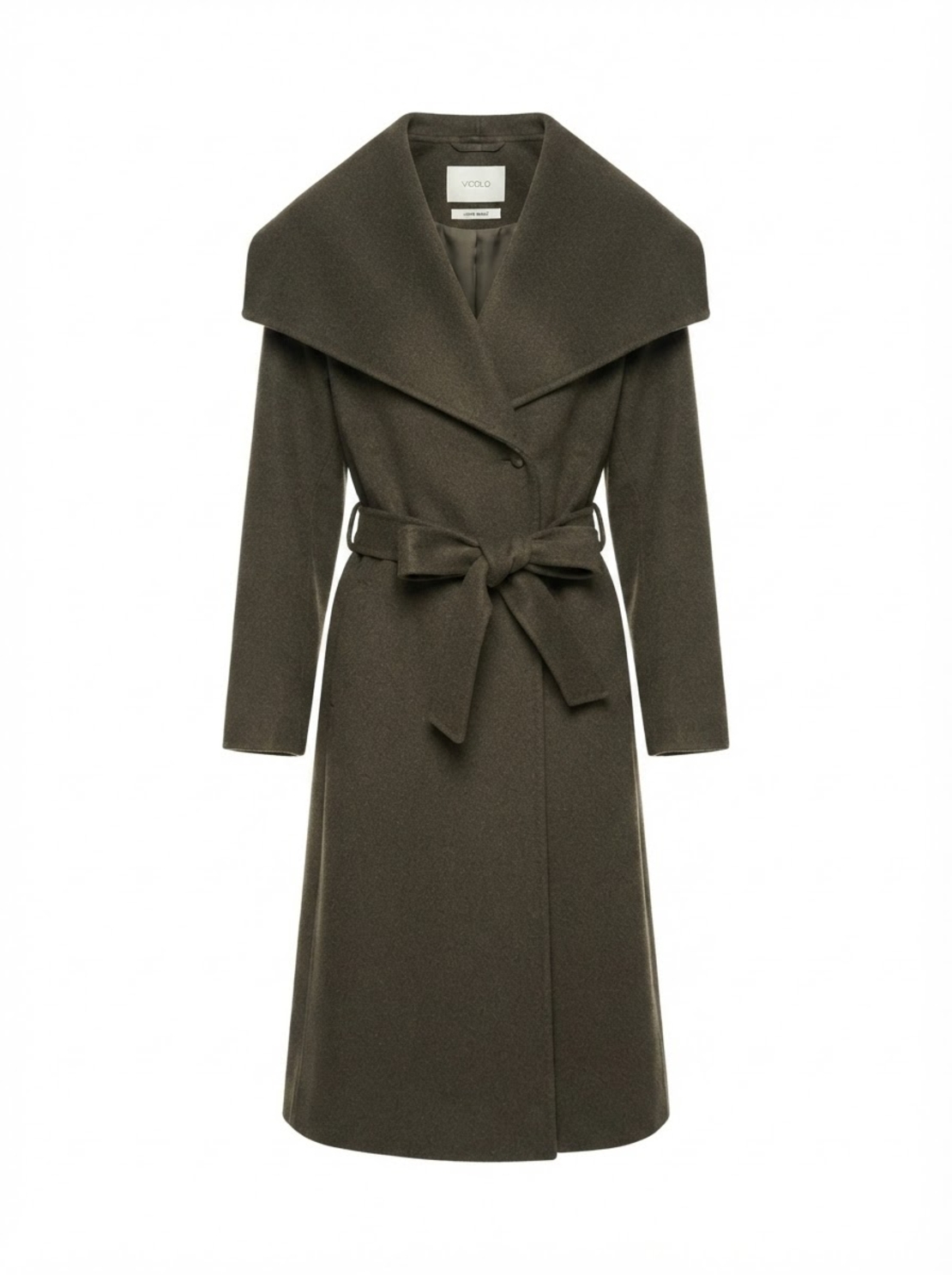 WOOL COAT IN DARK OLIVE