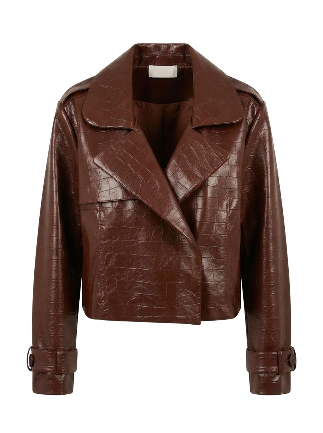 CROPPED CROCO-EFFECT JACKET