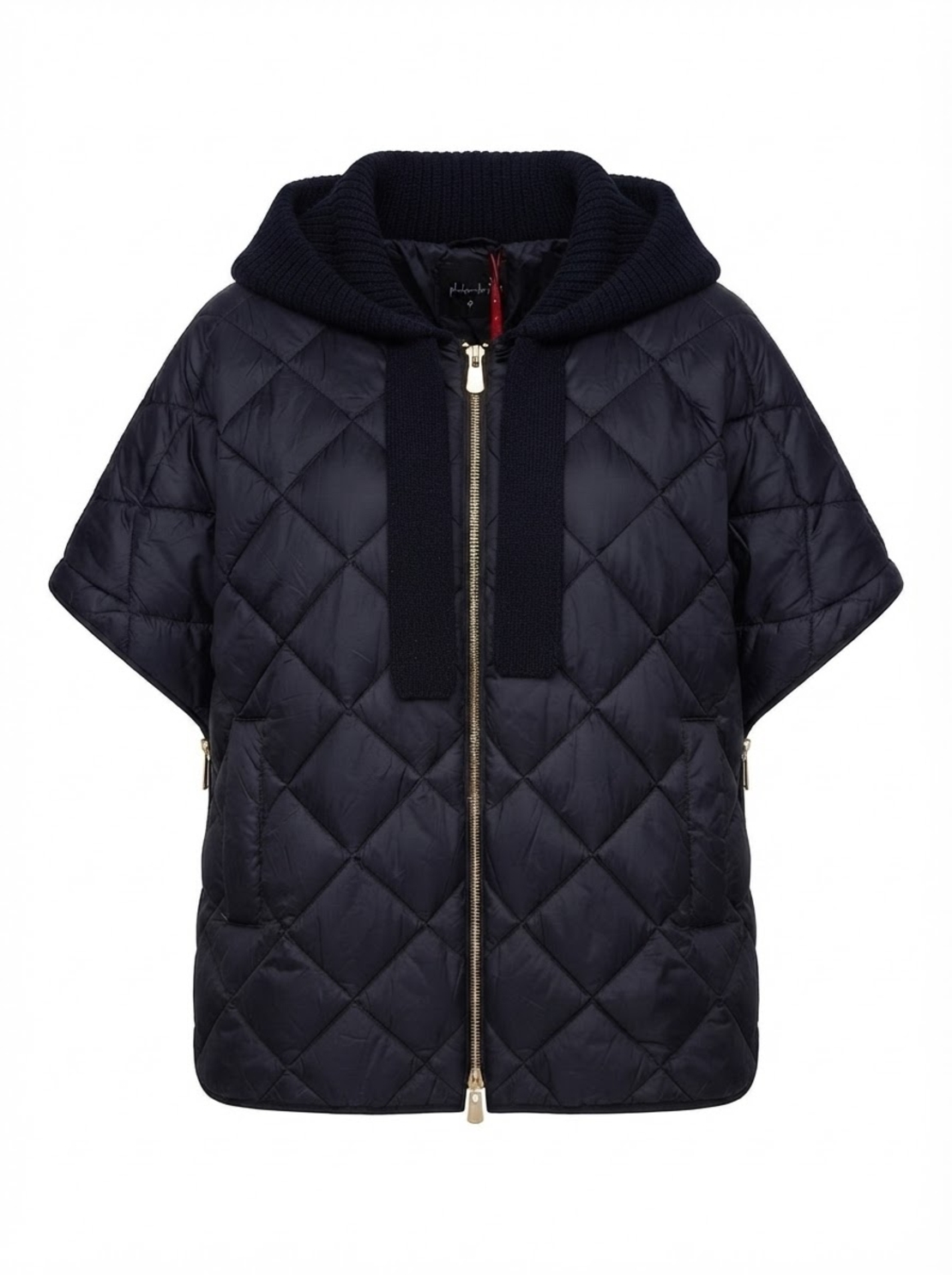 QUILTED HOODED VEST IN NAVY