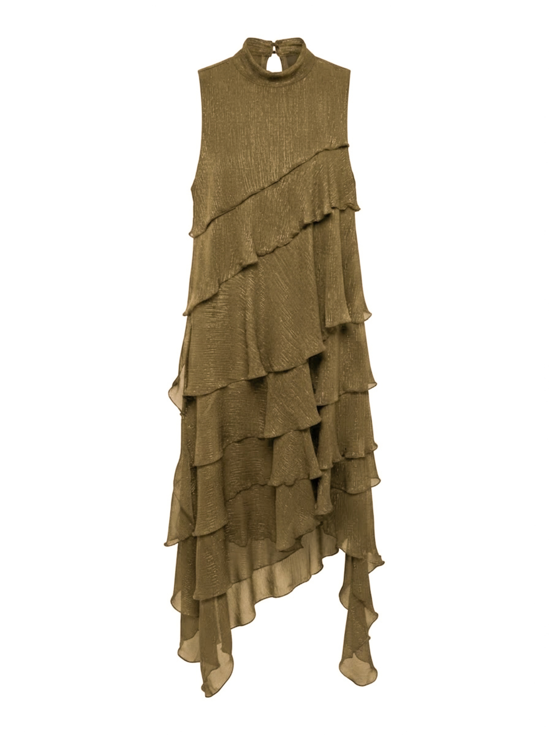 SIENNA RUFFLE MAXI DRESS IN OLIVE GREEN