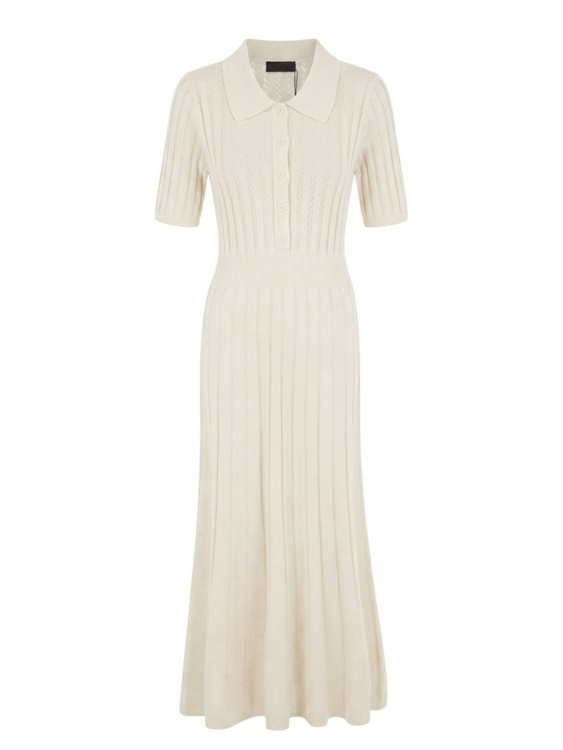 KNIT MIDI DRESS IN ECRU