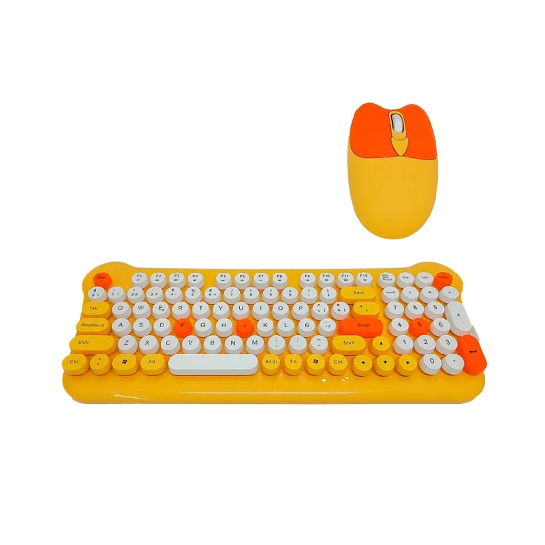 Set tastatură și mouse fără fir - AS212 - AOAS - 655006 - Galben