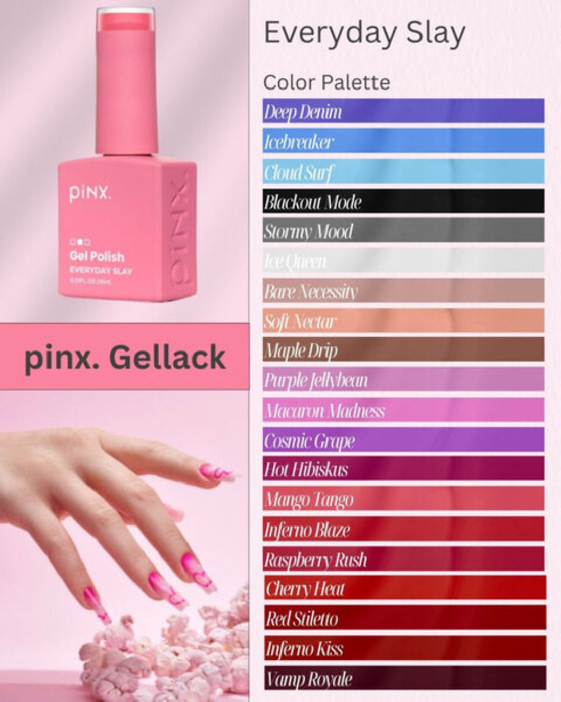 Gel Polish Pinx  Everyday Slay - Mango Tango 15ml