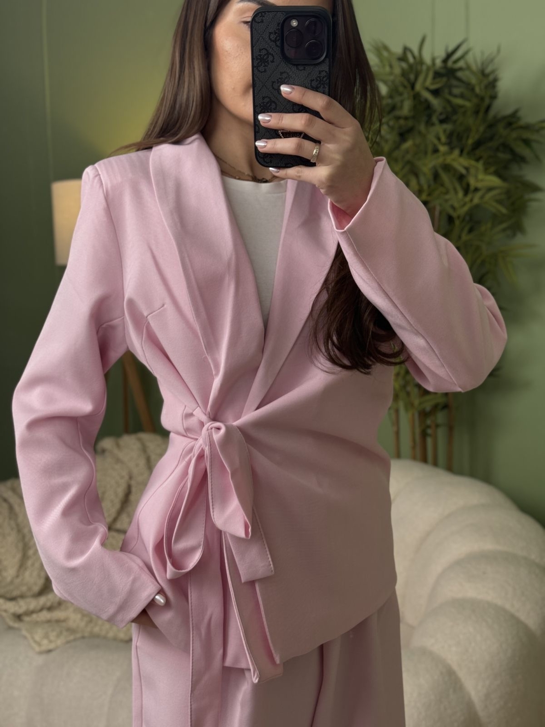 Дамски елегантен костюм Grace Line-розово