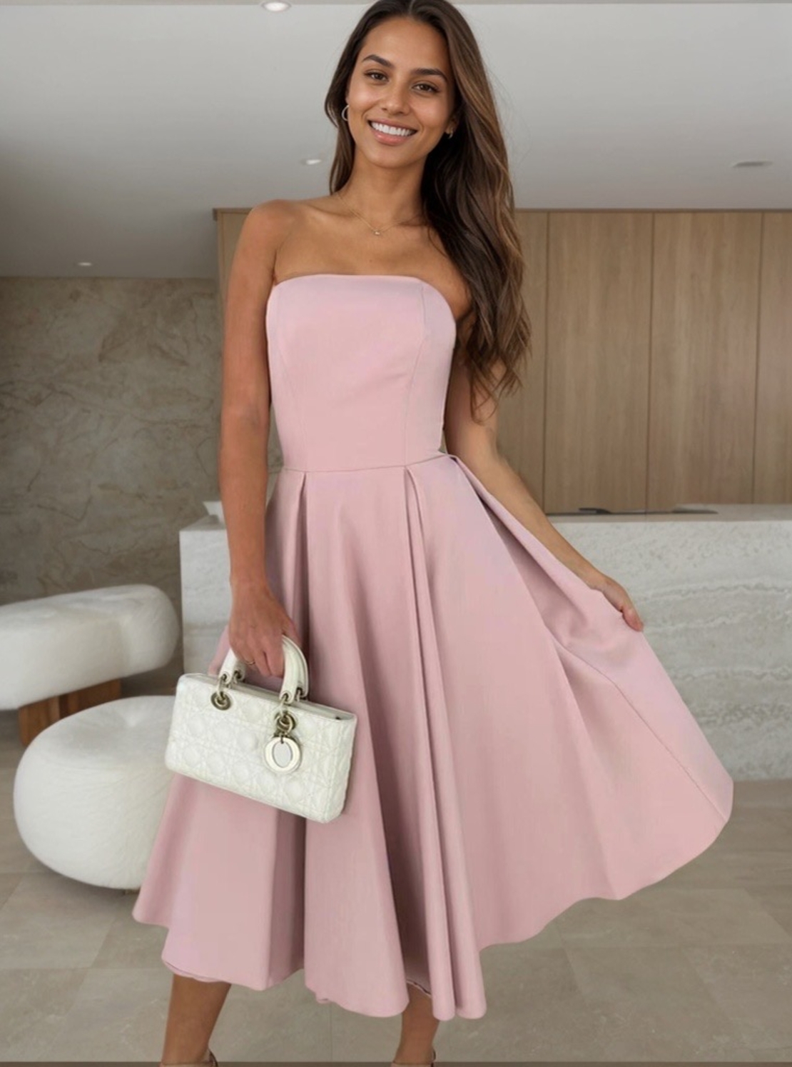 Елегантна рокля „Timeless Elegance“- Светлорозова