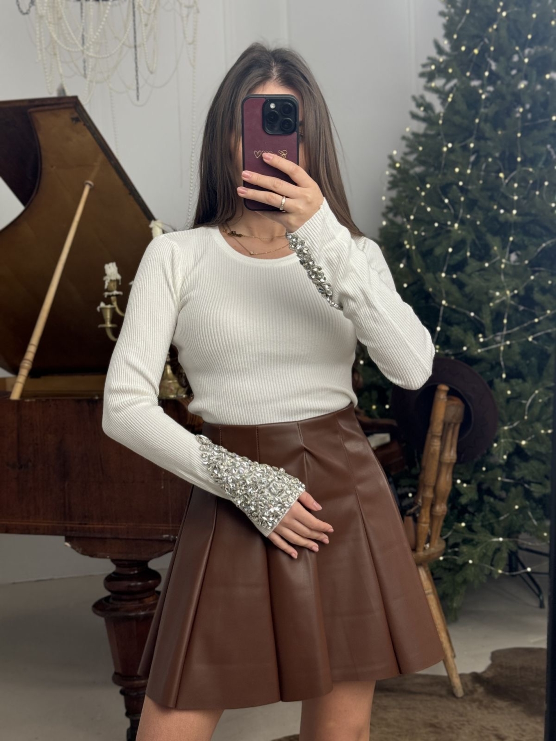 Блуза Crystal Elegance-бяло