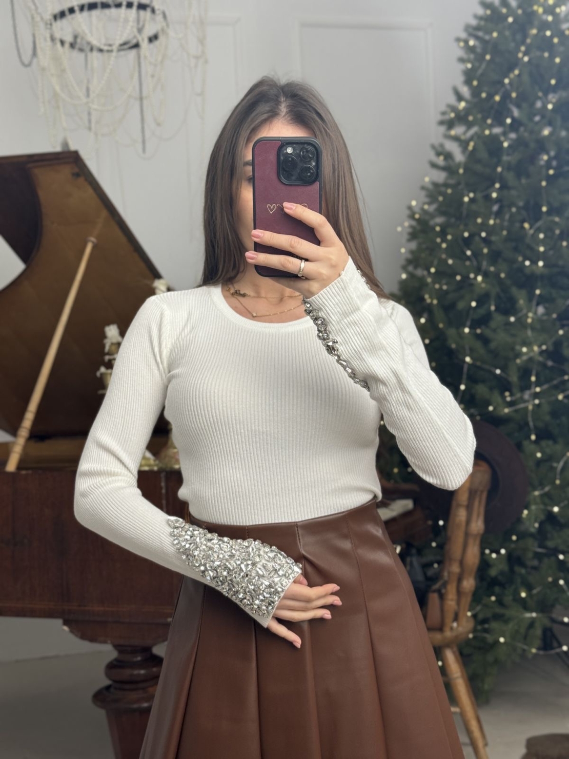 Блуза Crystal Elegance-бяло