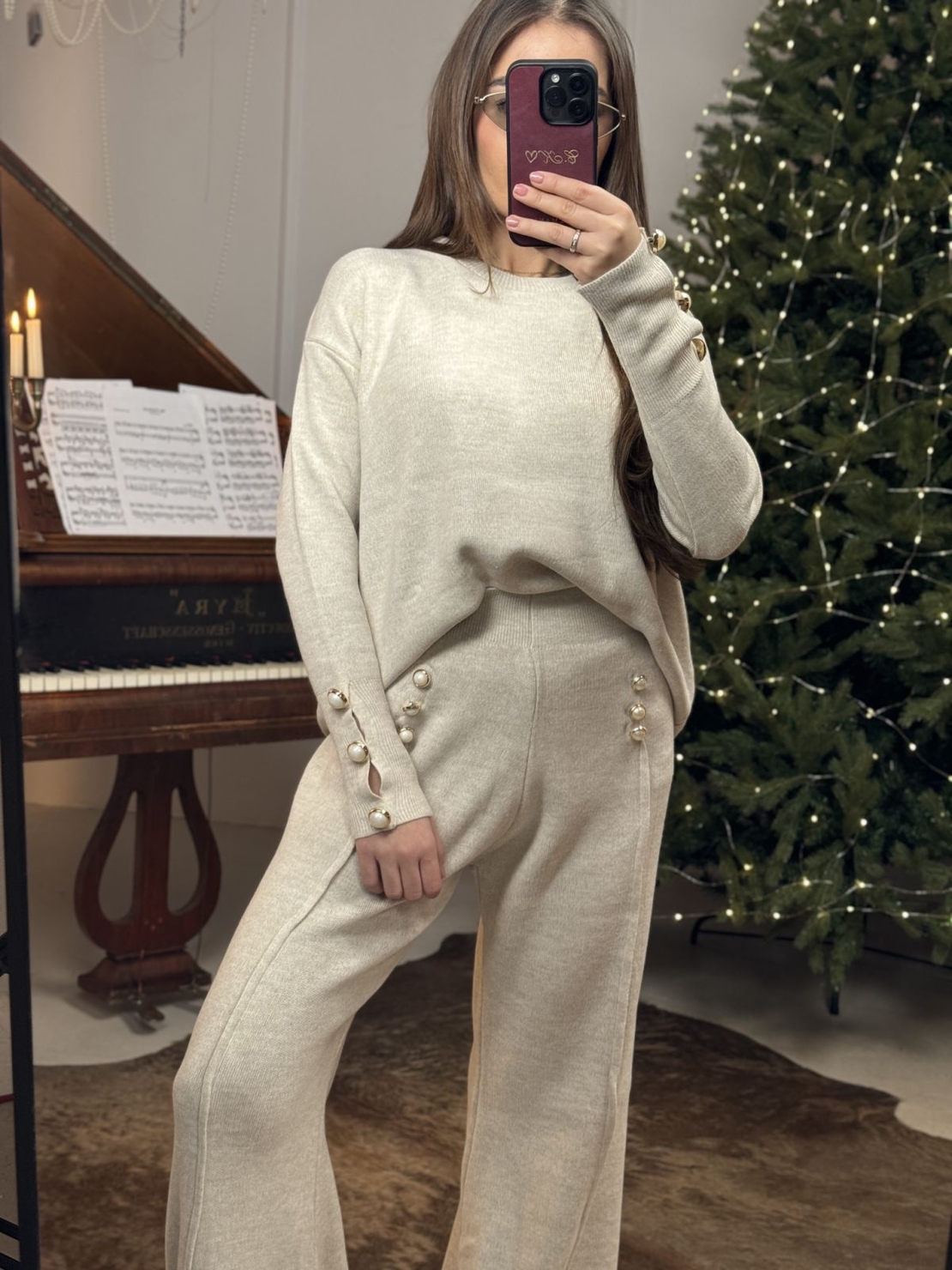 Женски комплект Pearl Touch-бежово