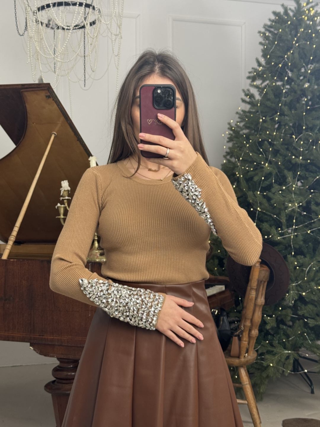 Блуза Crystal Elegance-камел