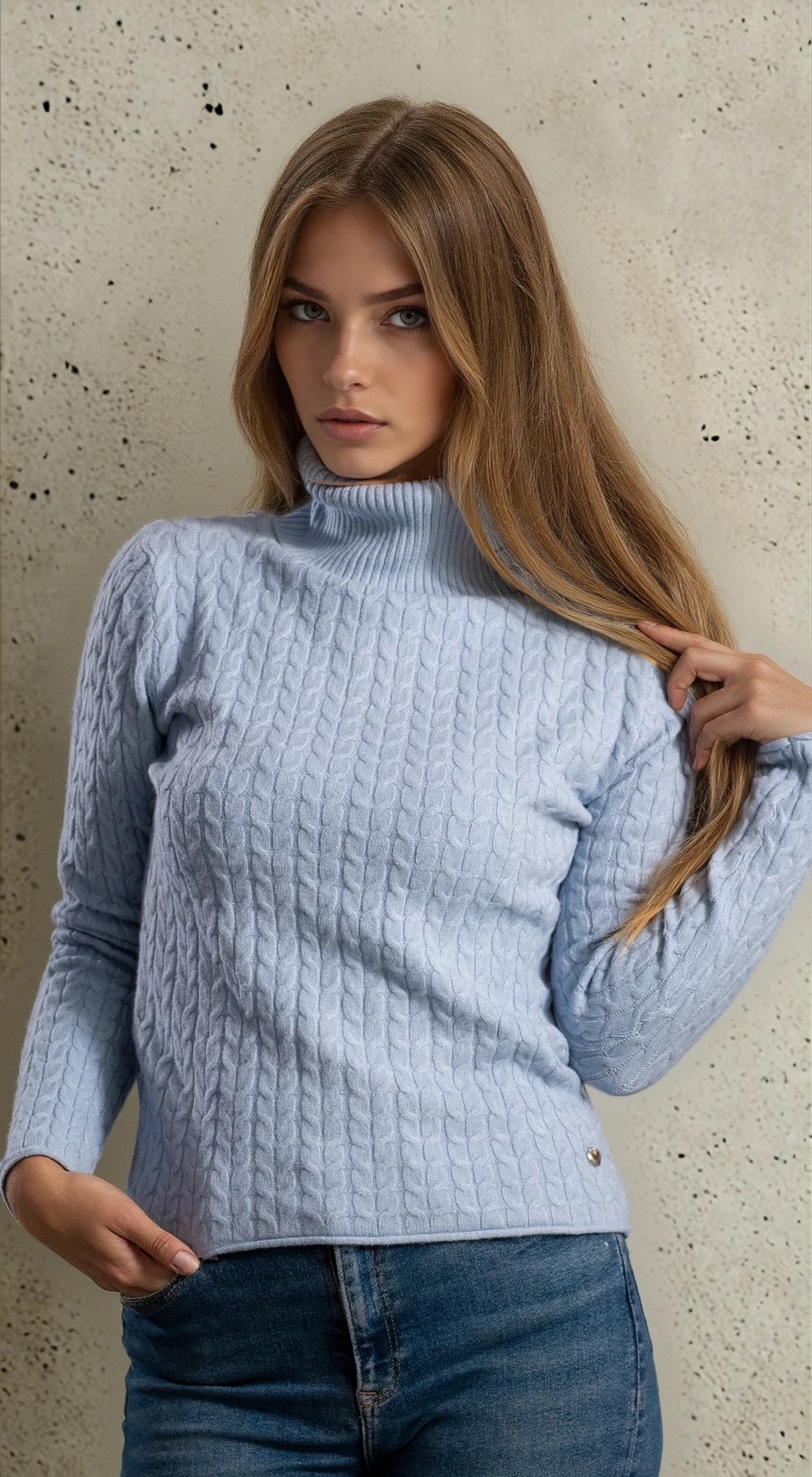 Поло със сърчице осморка -синьо