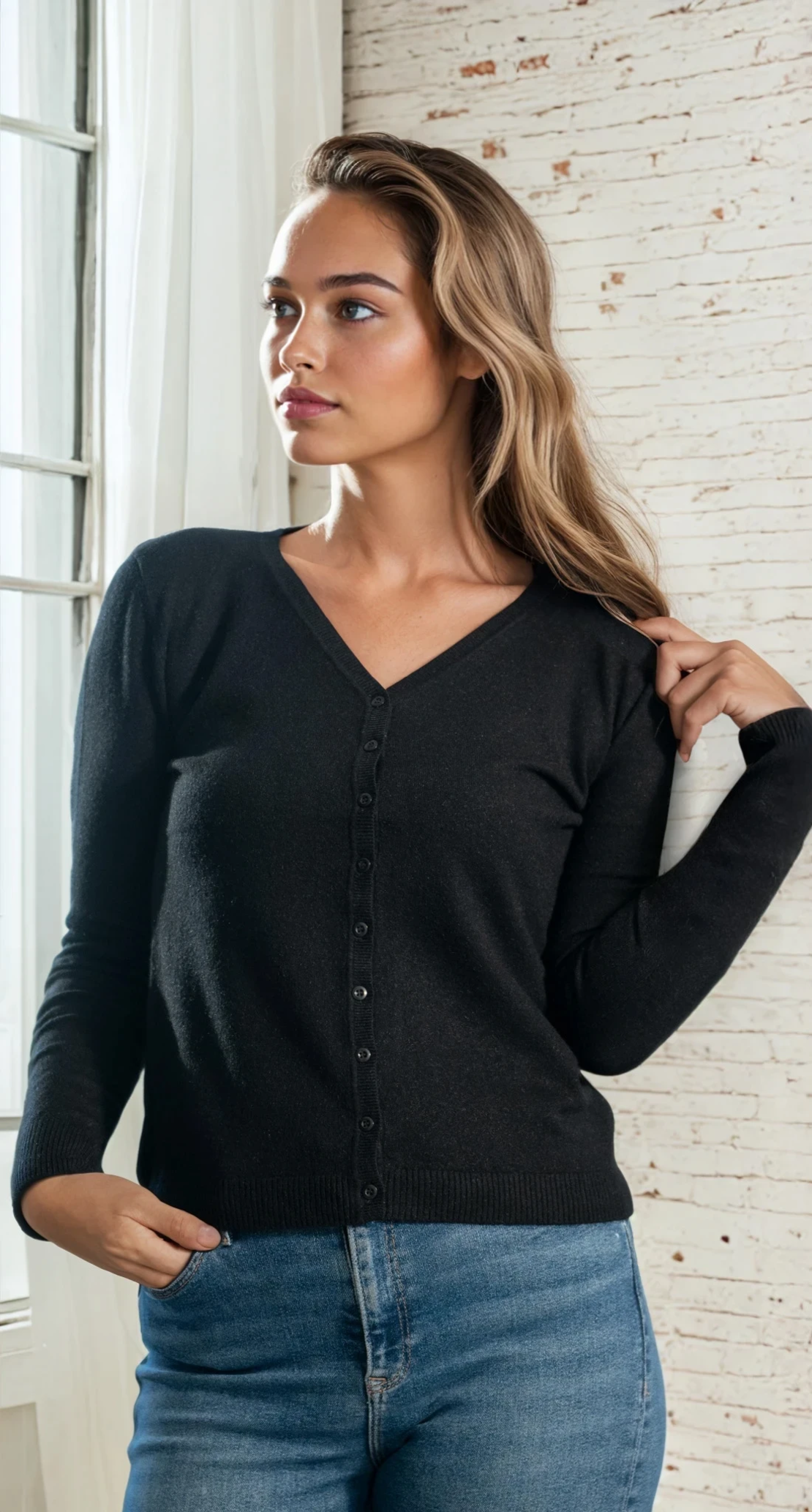 Жилетка шпиц плетиво -черно