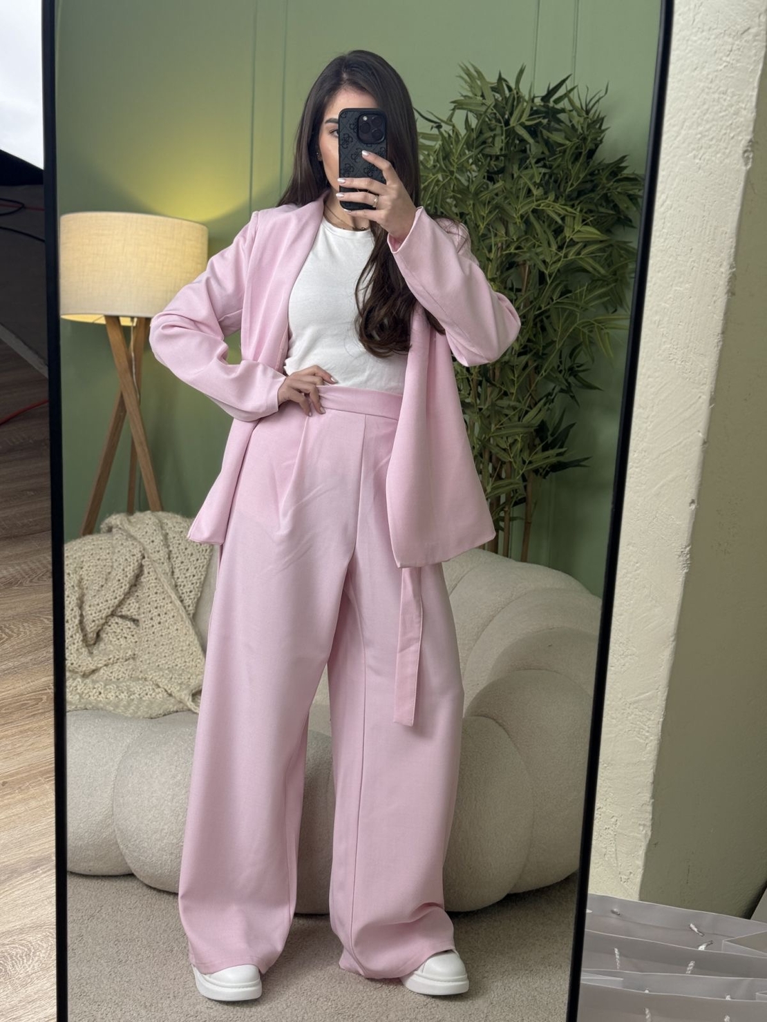 Дамски елегантен костюм Grace Line-розово