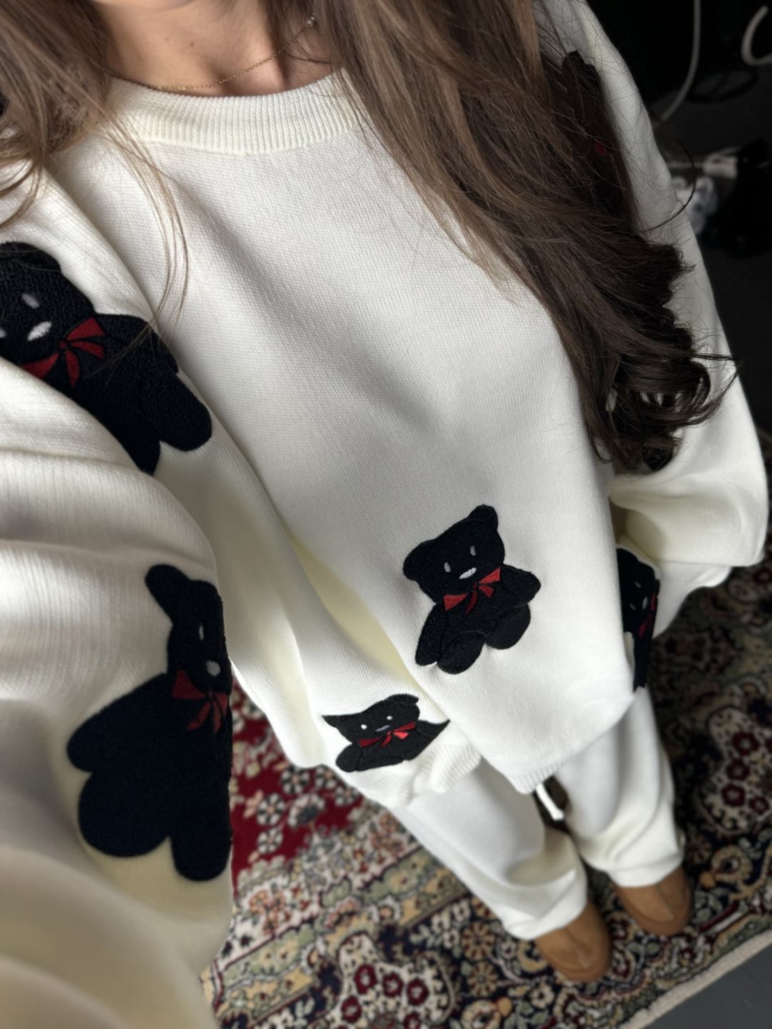 Комплект с апликации мече в бяло