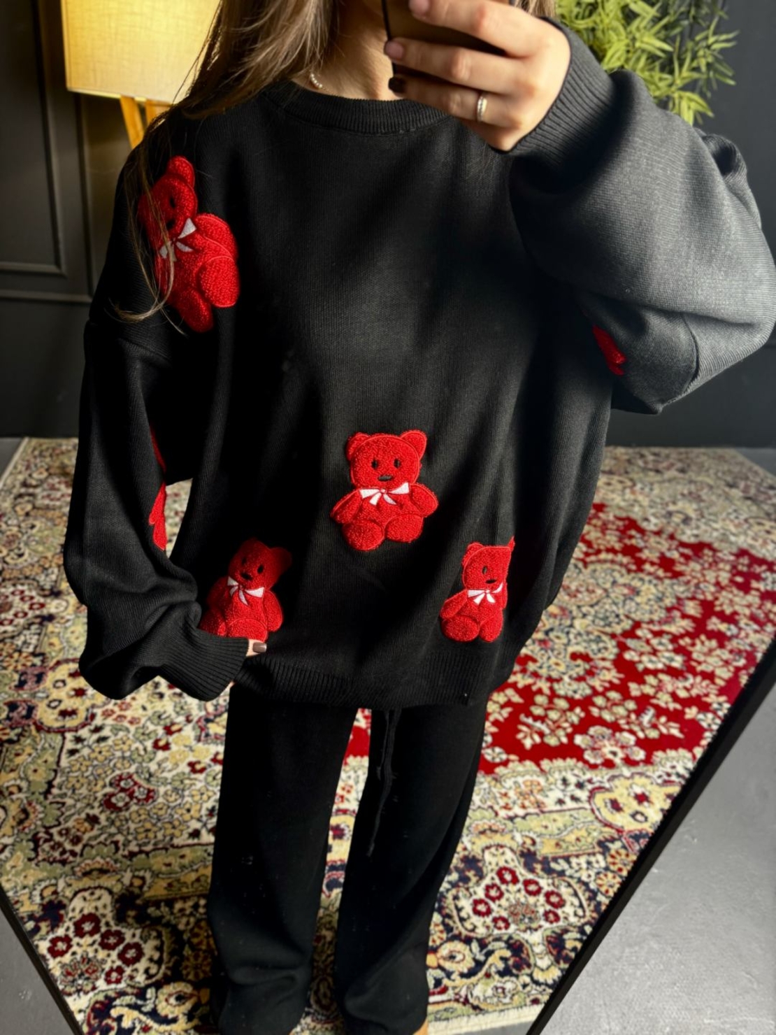 Комплект с апликации мече в черно