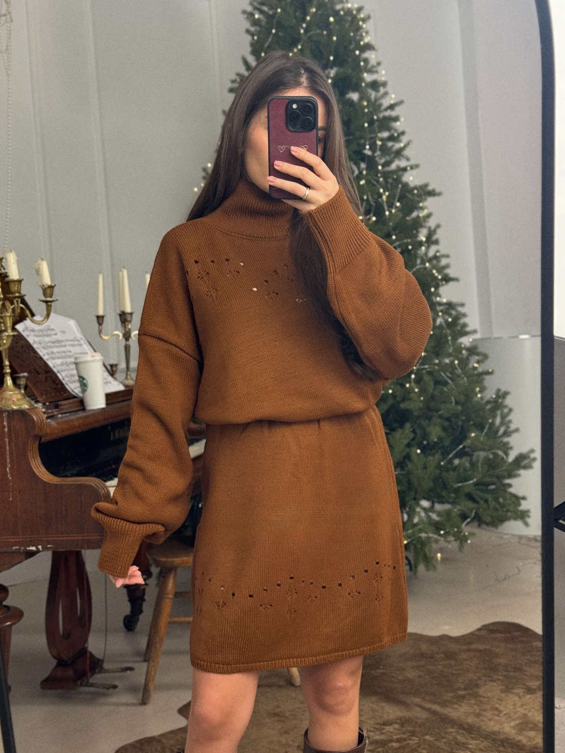 Плетен комплект Cozy Chic-камел