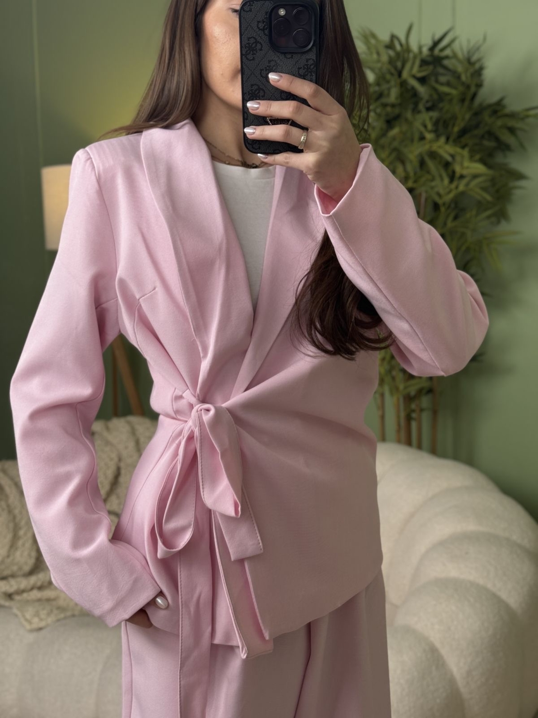 Дамски елегантен костюм Grace Line-розово