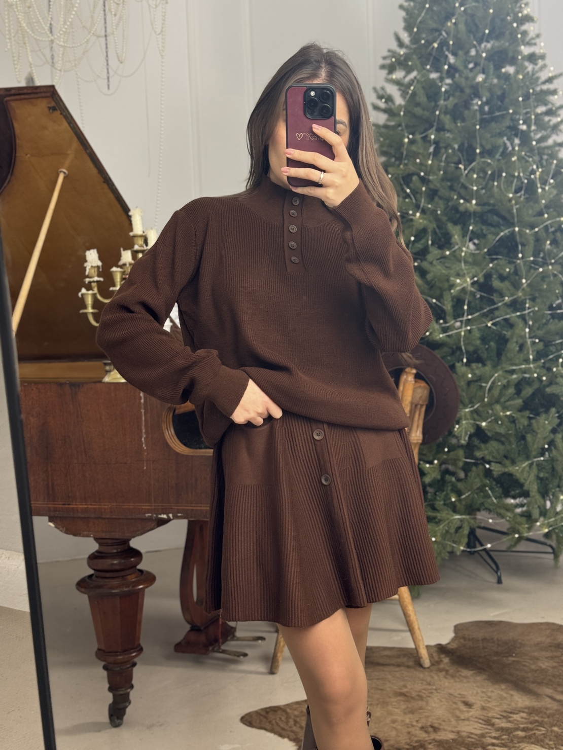 Плетен комплект Soft Ease-кафяво