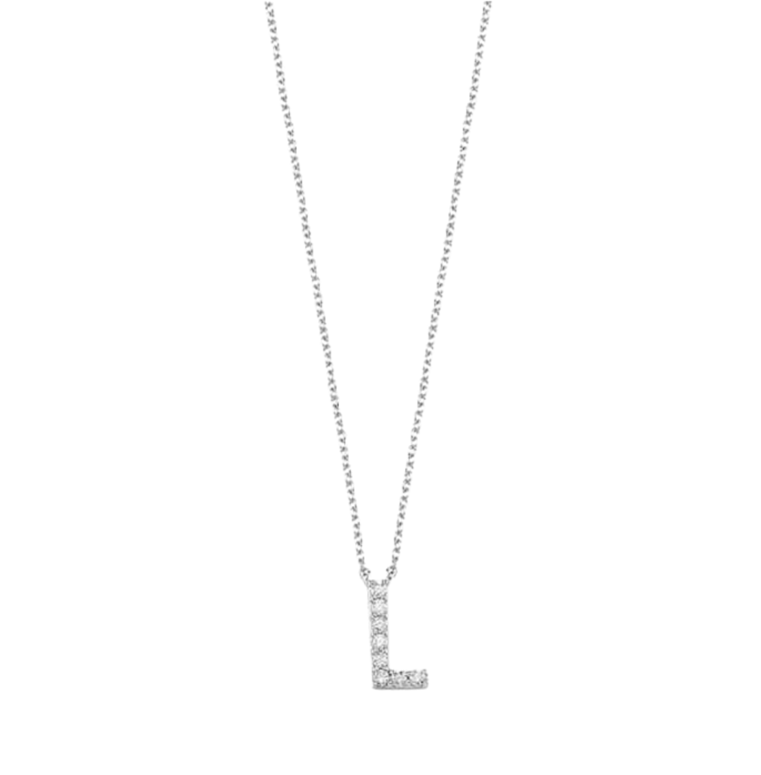 0.11 ct L letter diamond necklace