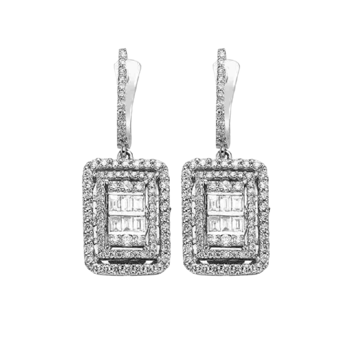 1.50 ct Baguette diamond earrings