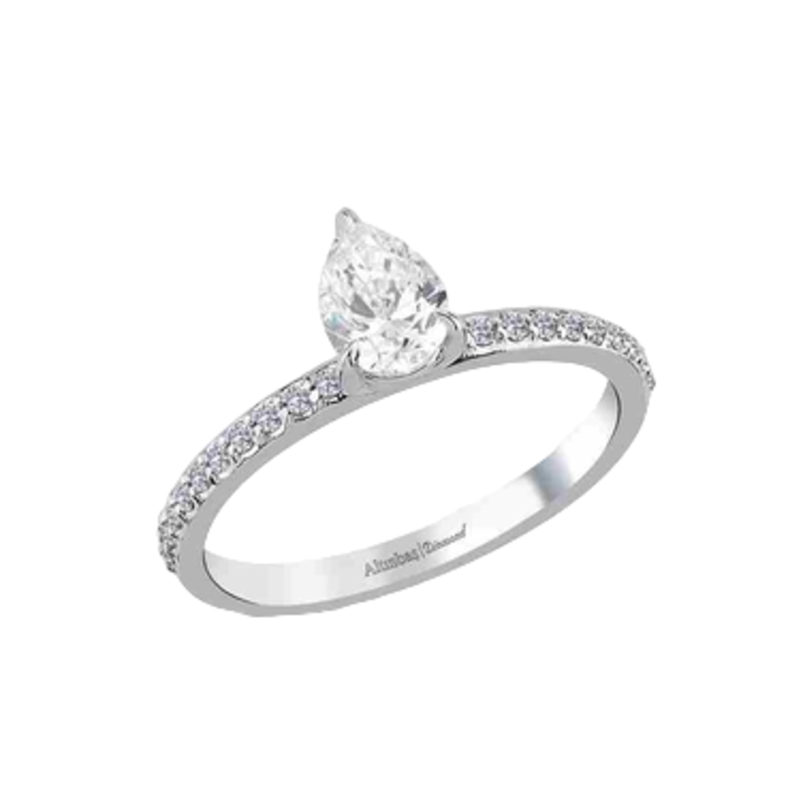 0.86 ct Pear shaped diamond ring