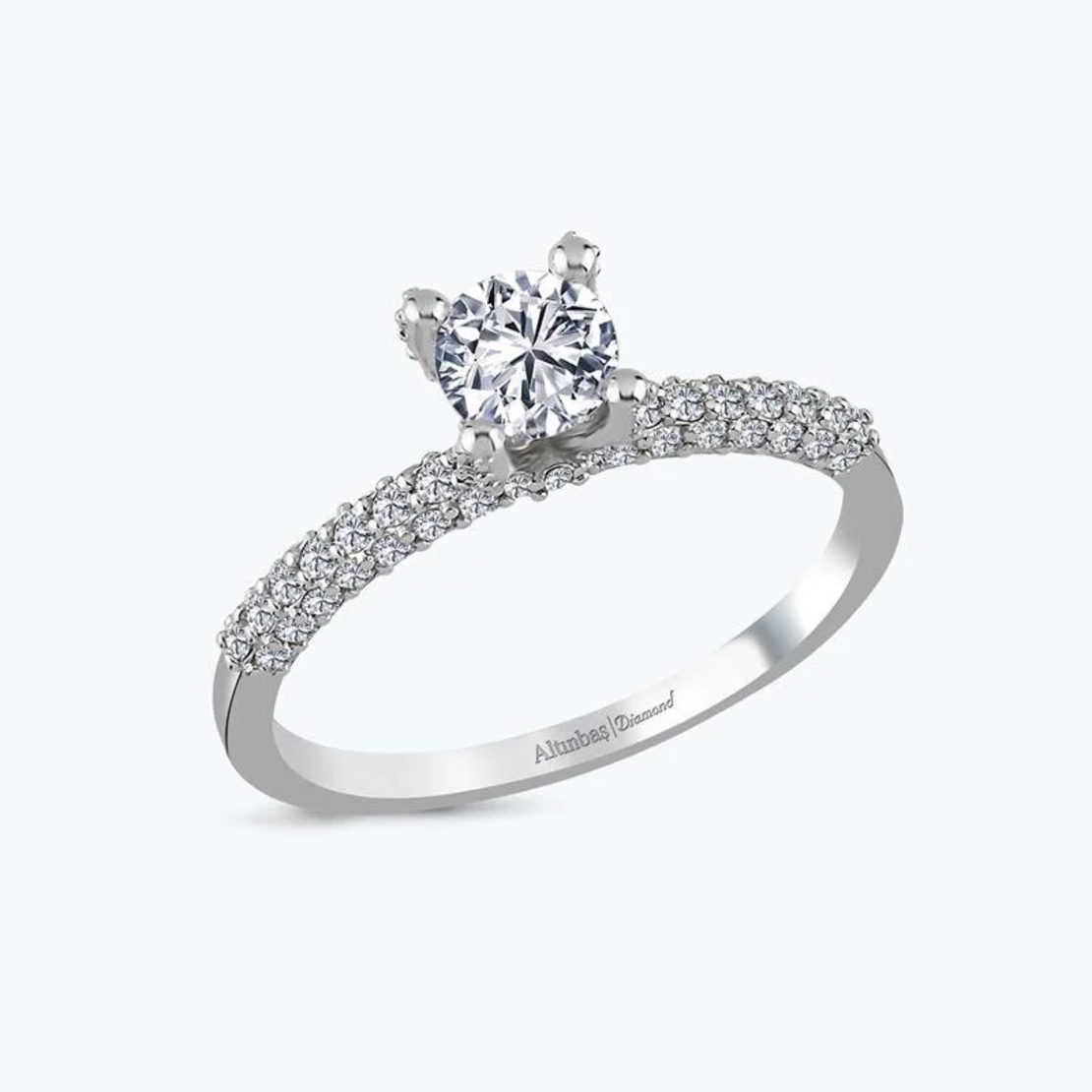 0.69 ct White gold ring with diamonds