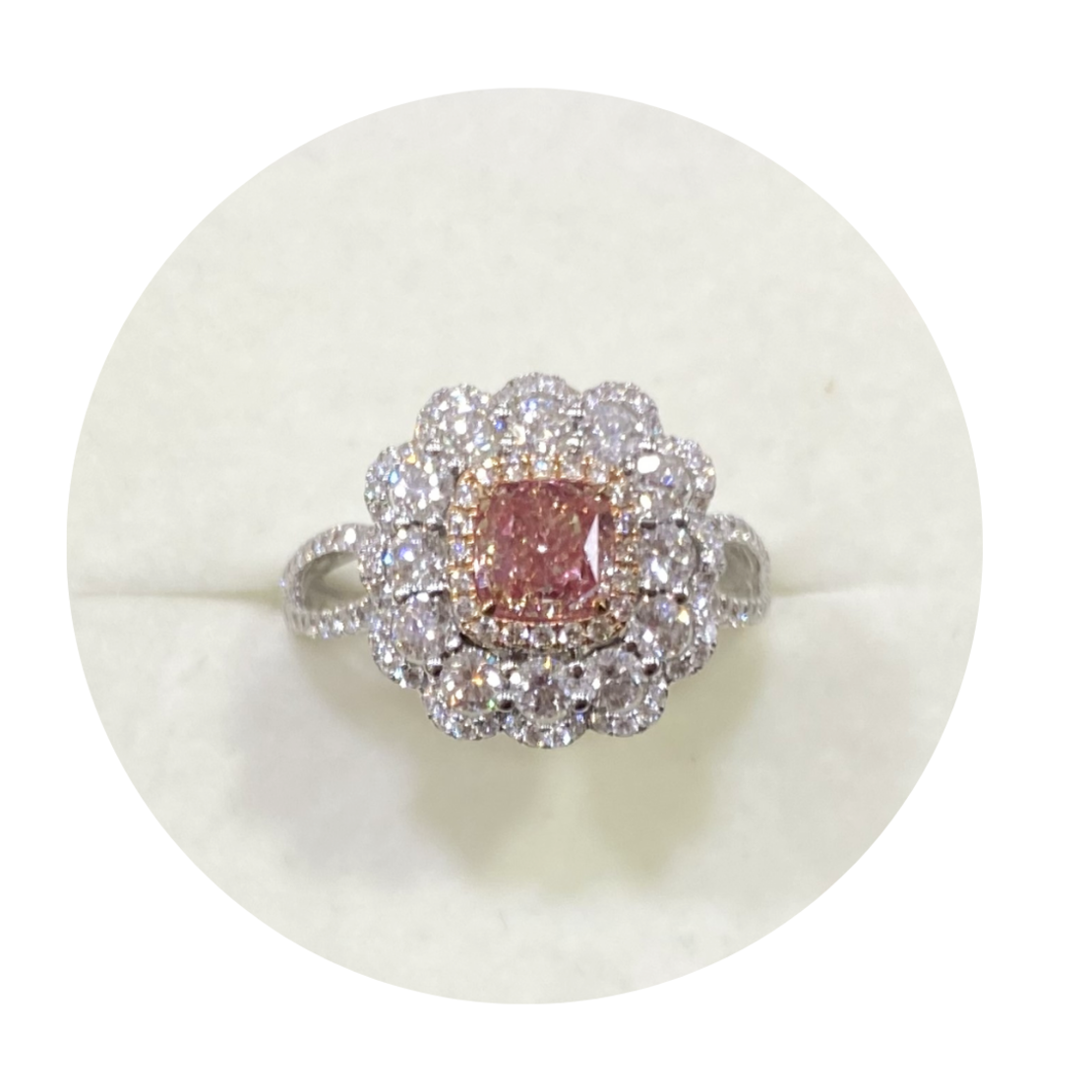2.21 ct Investment pink diamond ring