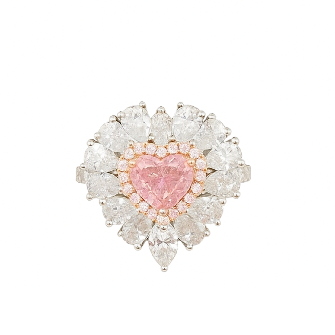 Кольцо и ожерелье с розовым бриллиантом весом 3.43 карата