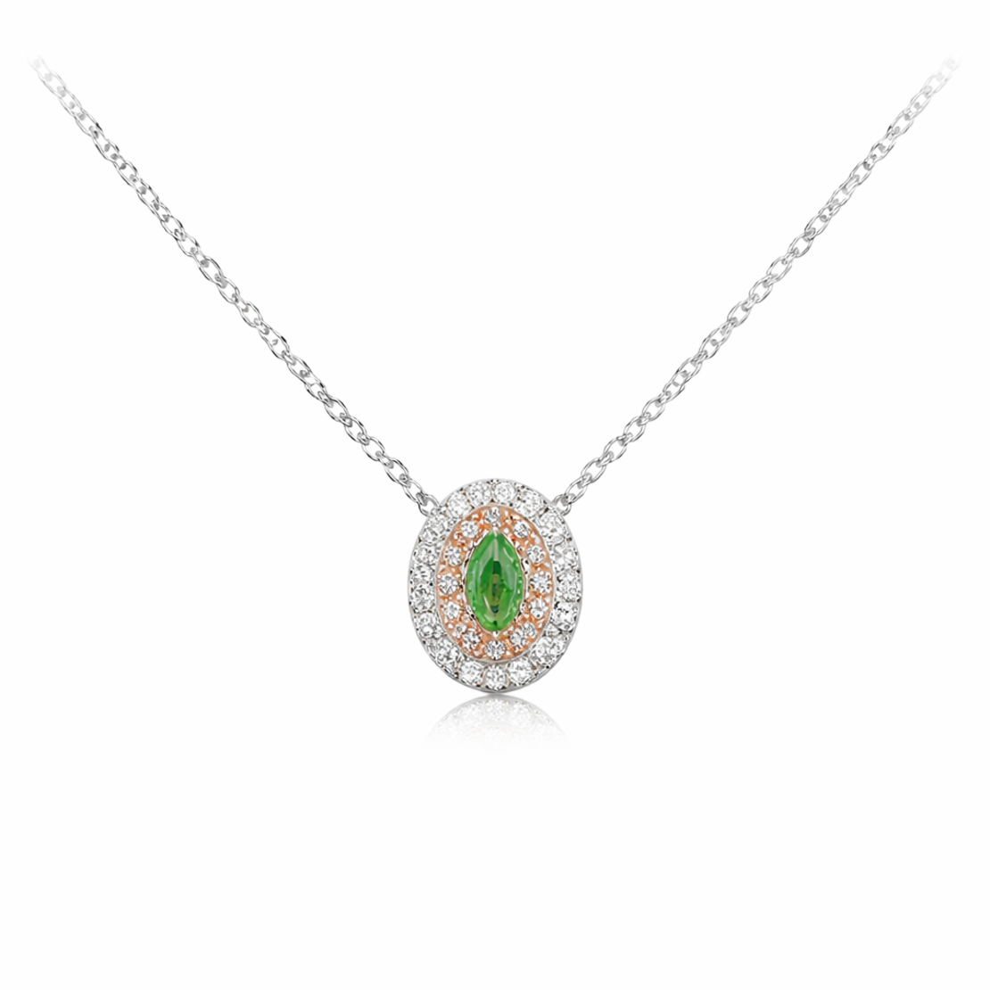 0.22 ct Green diamond necklace