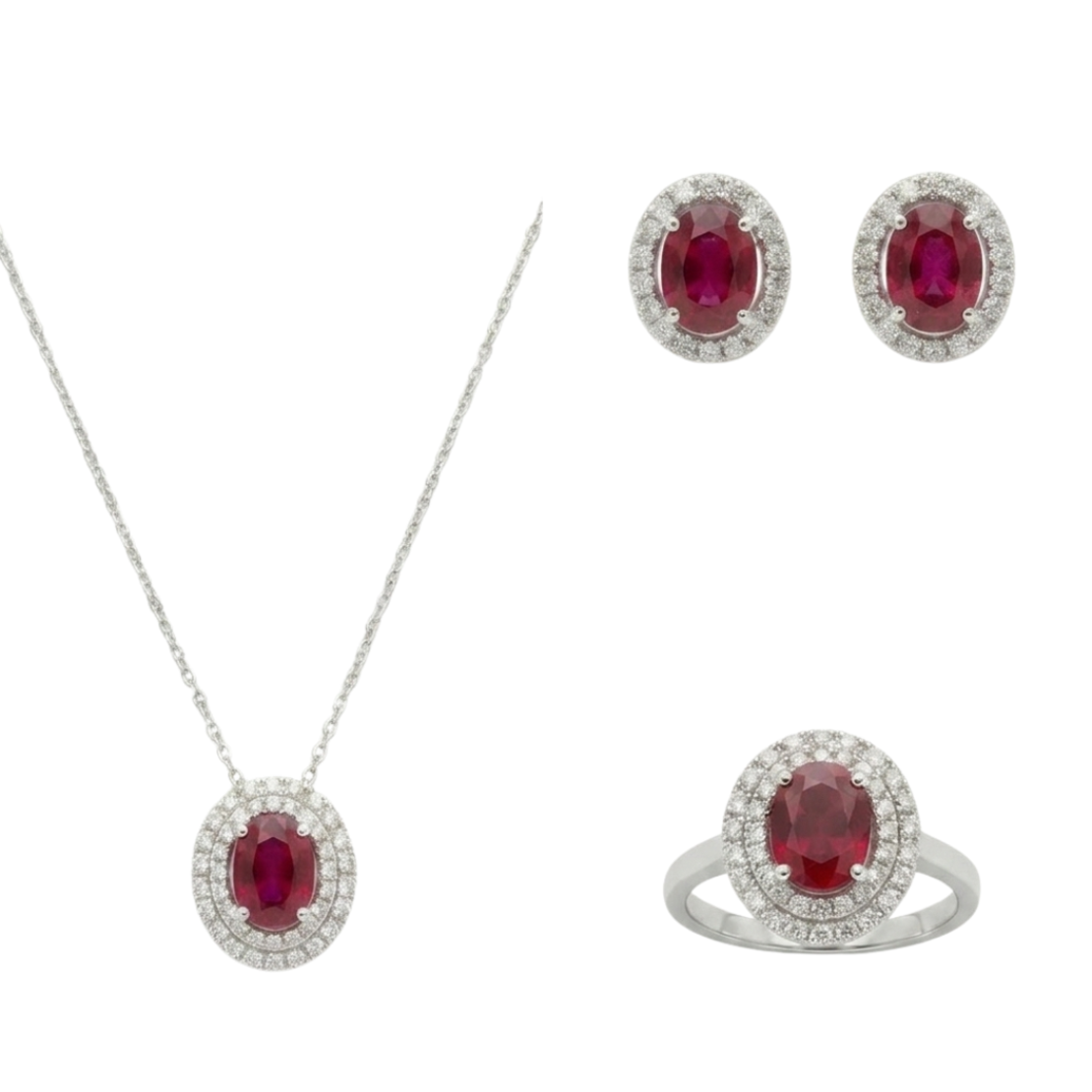 3.56 ct Set with rubies and diamonds