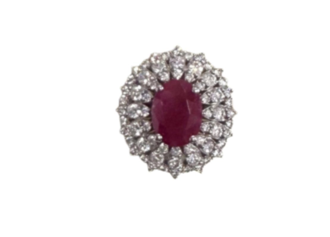 2.22 ct Ruby and diamonds ring