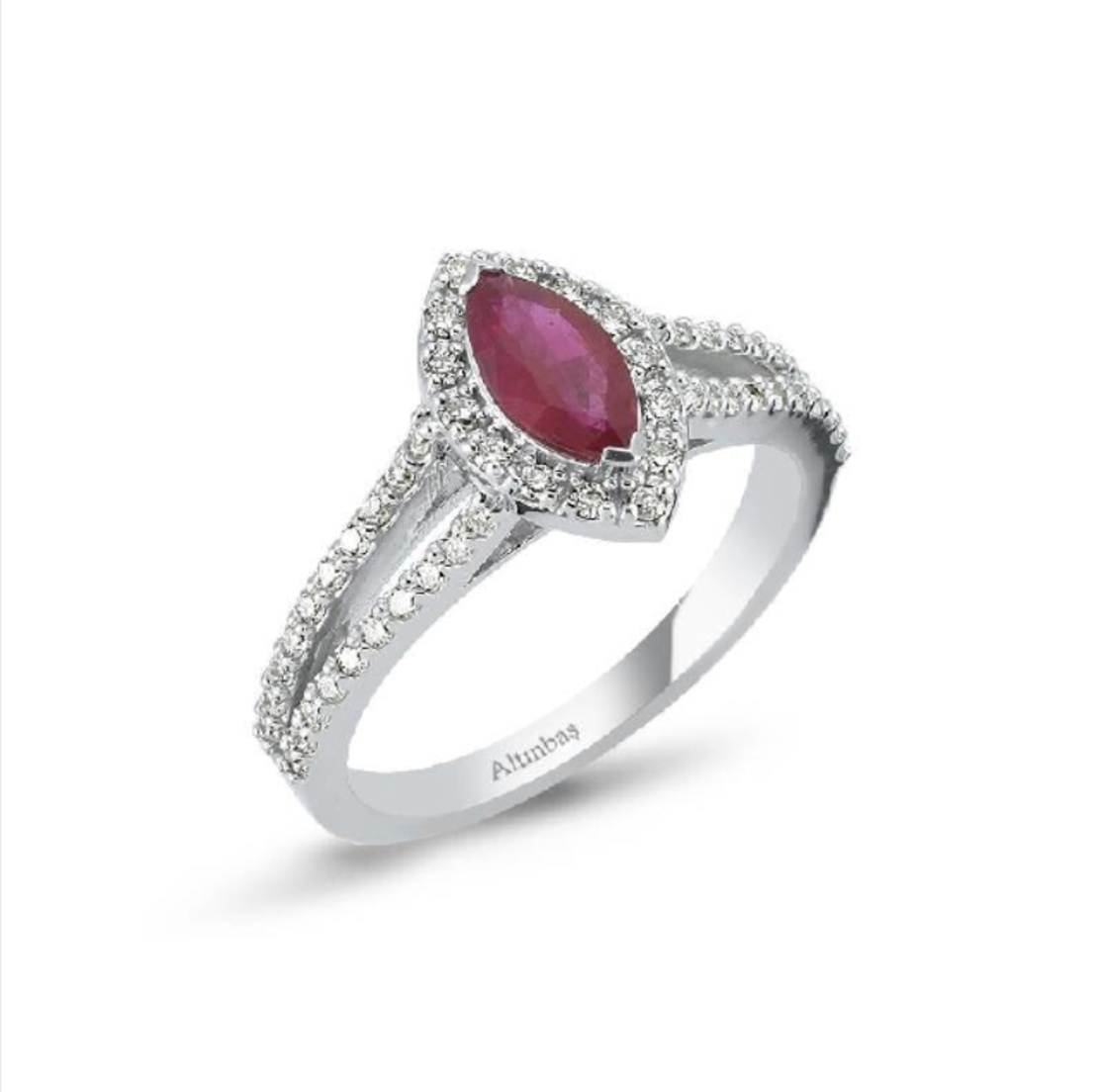 0.83 ct Ring with ruby and diamonds