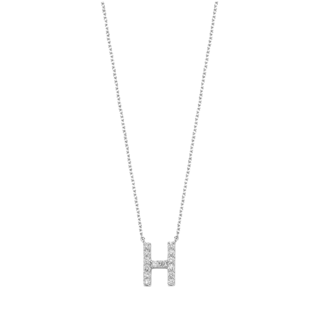 0.19 ct H letter diamond necklace