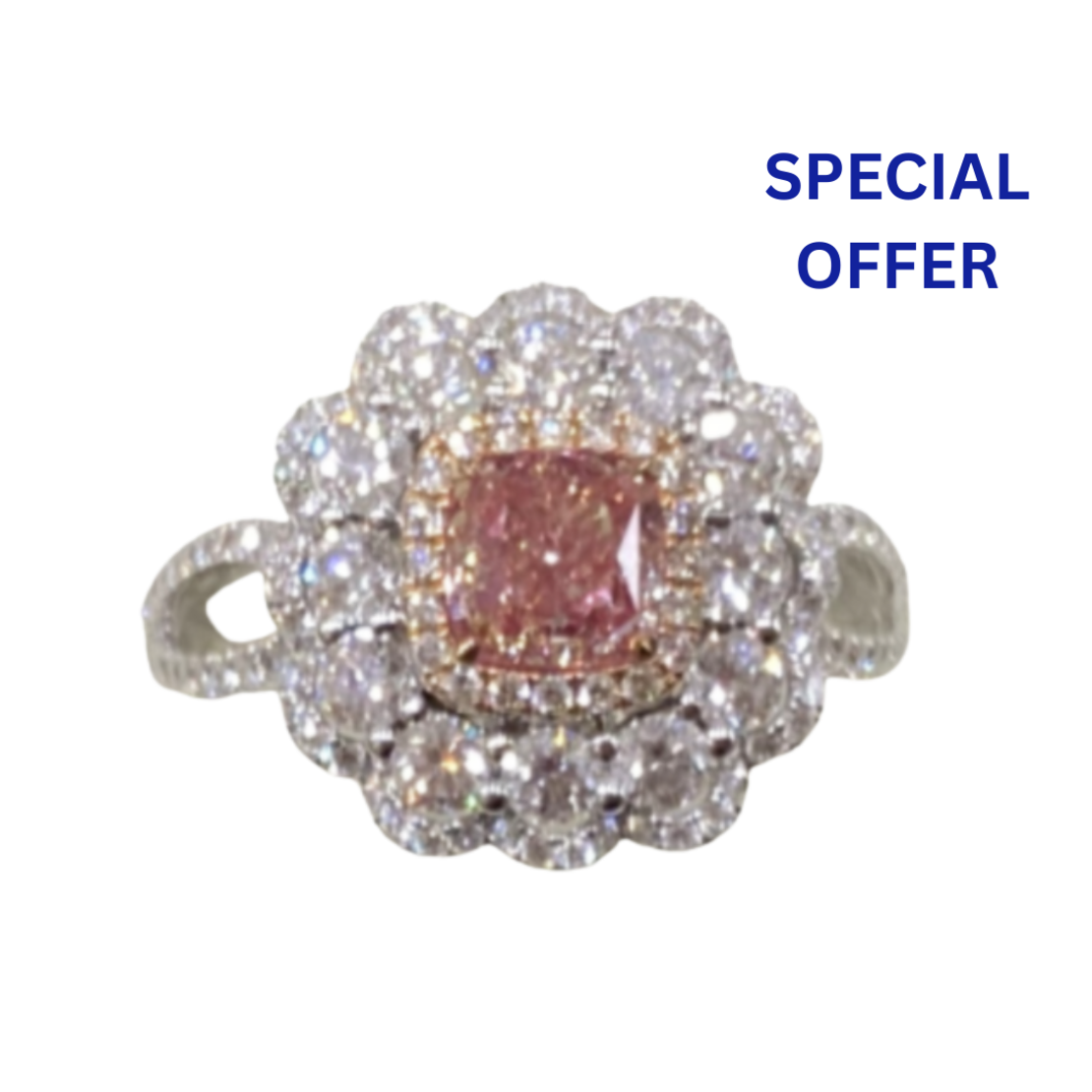 2.21 ct Investment pink diamond ring
