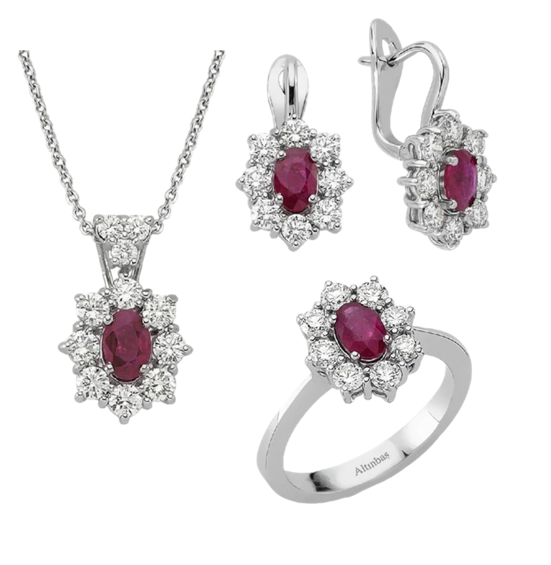 Ruby and diamonds set 4.97 ct