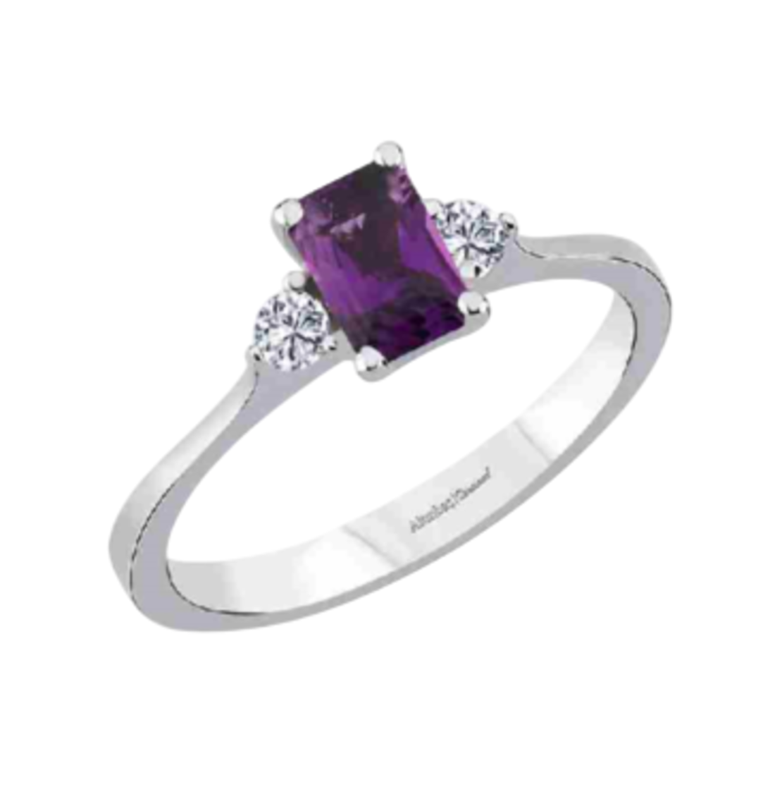 0.51 ct Ring with amethyst and diamonds