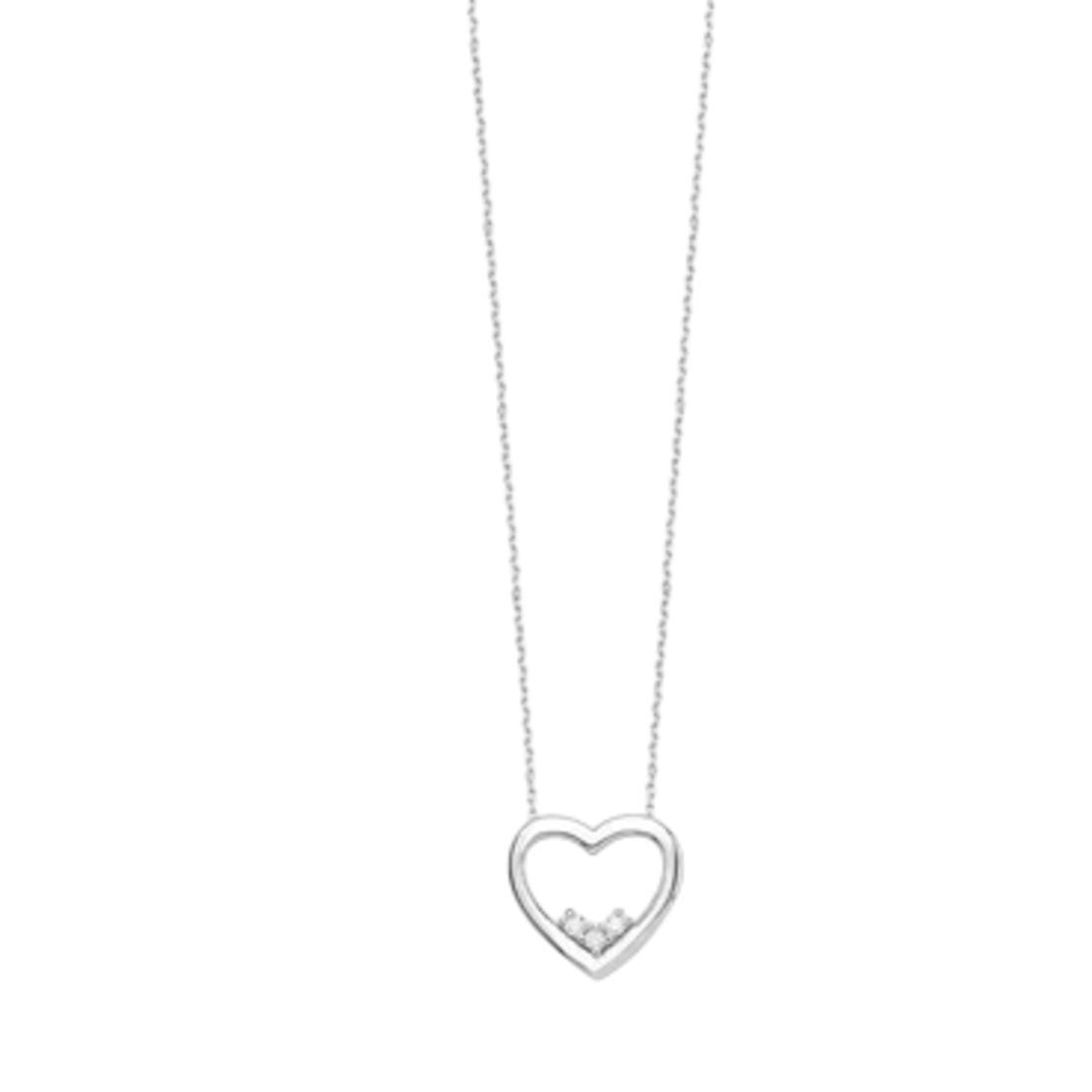 0.05 ct Heart shaped diamond necklace