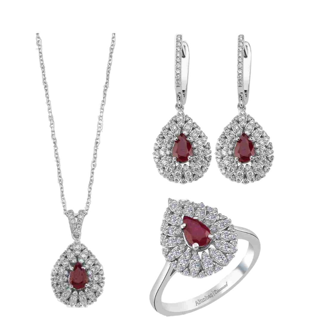 3.14 ct Diamonds and rubies set